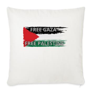 FREE PALESTINE - Throw Pillow Cover 17.5” x 17.5” - natural white - Front