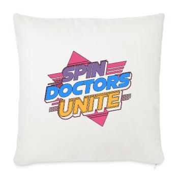 MRI Tech Spin Doctors Unite Rad Tech MRI Imaging - Throw Pillow Cover 17.5” x 17.5” - natural white - Front