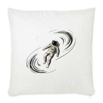Astronaut in Swirl Nebula - Throw Pillow Cover 17.5” x 17.5” - natural white - Front