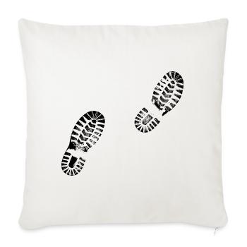 Shoe print - Throw Pillow Cover 17.5” x 17.5” - natural white - Front