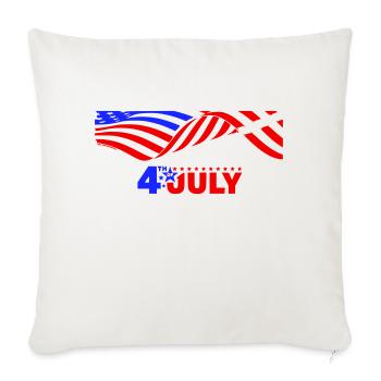 4th Of July - Throw Pillow Cover 17.5” x 17.5” - natural white - Front