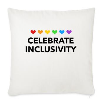Celebrate Inclusivity - Throw Pillow Cover 17.5” x 17.5” - natural white - Front