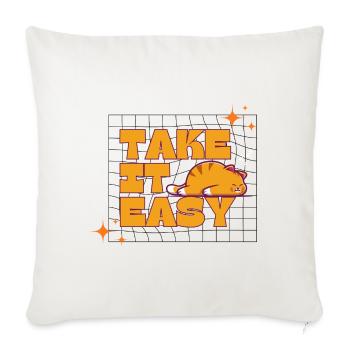 take it easy - Throw Pillow Cover 17.5” x 17.5” - natural white - Front