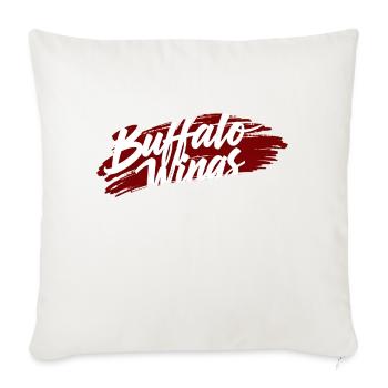 Buffalo Wing Design with Bold Brushstroke Font - Throw Pillow Cover 17.5” x 17.5” - natural white - Front