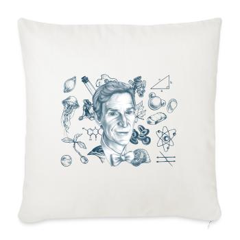 bill nye - Throw Pillow Cover 17.5” x 17.5” - natural white - Front