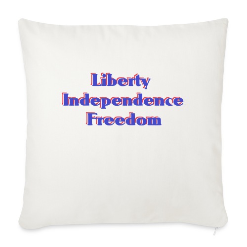 liberty Independence Freedom blue white red - Throw Pillow Cover 17.5” x 17.5”