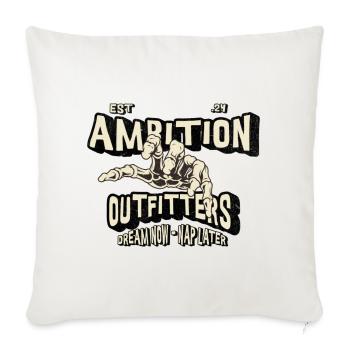 Ambition Outfitters Skeleton Mortarboard Design - Throw Pillow Cover 17.5” x 17.5” - natural white - Front