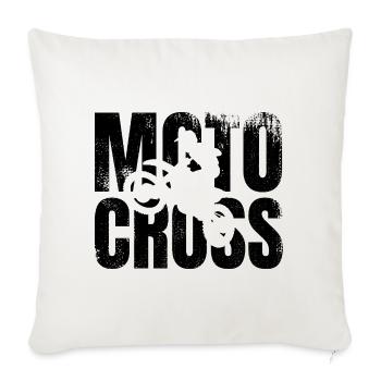 Motocross - Throw Pillow Cover 17.5” x 17.5” - natural white - Front