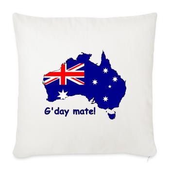 Aussie Flag Map G'day Mate - Throw Pillow Cover 17.5” x 17.5” - natural white - Front