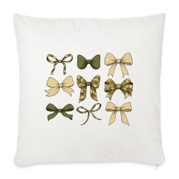 Camouflage Bow Mosaic - Throw Pillow Cover 17.5” x 17.5” - natural white - Front