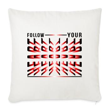 Crimson Kaleidoscope Glyphs - Throw Pillow Cover 17.5” x 17.5” - natural white - Front