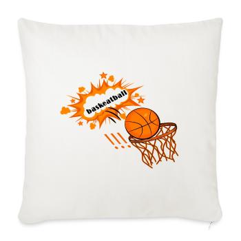 Orange Hoop Burst - Throw Pillow Cover 17.5” x 17.5” - natural white - Front