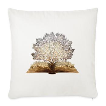 Golden book tree art - Throw Pillow Cover 17.5” x 17.5” - natural white - Front