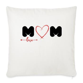 Celebrate Motherly Love with 'Love Mom' - Throw Pillow Cover 17.5” x 17.5” - natural white - Front