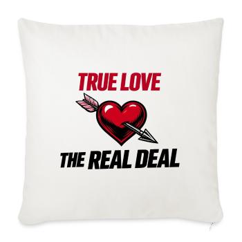 True Love Heart Arrow - Throw Pillow Cover 17.5” x 17.5” - natural white - Front