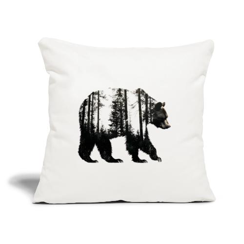 Evergreen Bear Silhouette - Throw Pillow Cover 17.5” x 17.5”