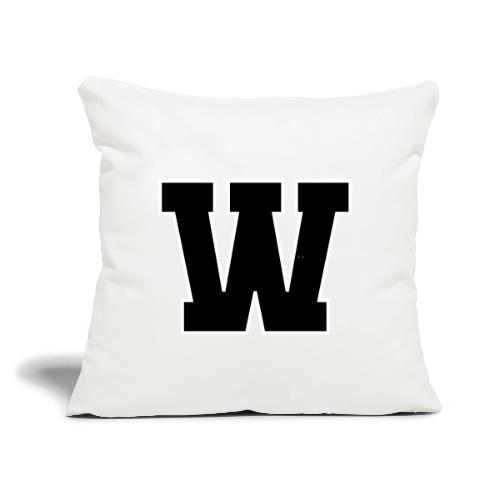 Varsity Letter W Collegiate Font Design - Throw Pillow Cover 17.5” x 17.5”