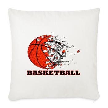 Shattered Basketball Burst - Throw Pillow Cover 17.5” x 17.5” - natural white - Front
