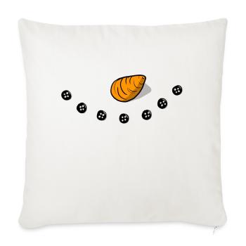 Snowman blue - Throw Pillow Cover 17.5” x 17.5” - natural white - Front