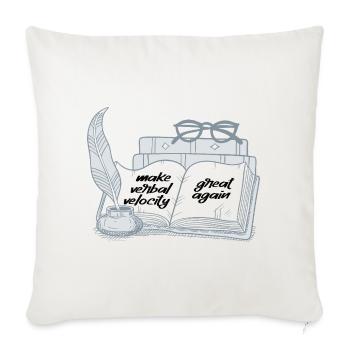 Poetry Slam Verbal Velocity Slam Poetry - Throw Pillow Cover 17.5” x 17.5” - natural white - Front