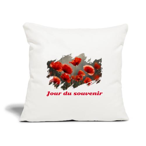 Remembrance Day with Poppies - Throw Pillow Cover 17.5” x 17.5”