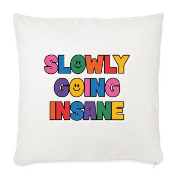 Slowly Going Insane Clowncore Aesthetic Kidcore - Throw Pillow Cover 17.5” x 17.5” - natural white - Front