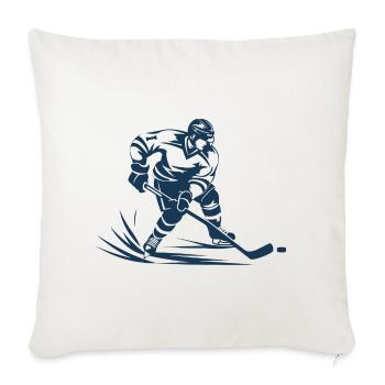 Ice Hockey Player Graphic - Throw Pillow Cover 17.5” x 17.5” - natural white - Front