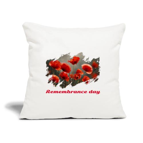 Remembrance Day with poppies - Throw Pillow Cover 17.5” x 17.5”