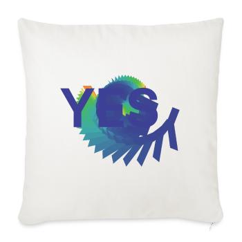 Yes Burst Geometric Typography - Throw Pillow Cover 17.5” x 17.5” - natural white - Front