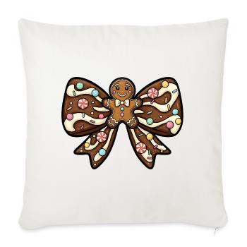 Gingerbread Bow - Throw Pillow Cover 17.5” x 17.5” - natural white - Front