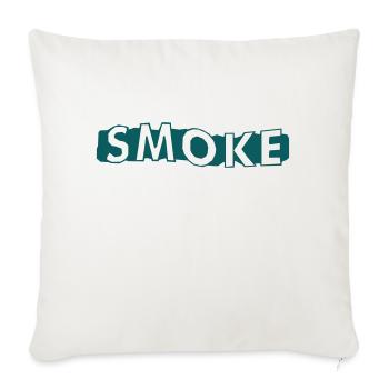 Smoke - Title - Throw Pillow Cover 17.5” x 17.5” - natural white - Front