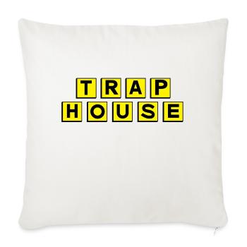 Trap House - Throw Pillow Cover 17.5” x 17.5” - natural white - Front