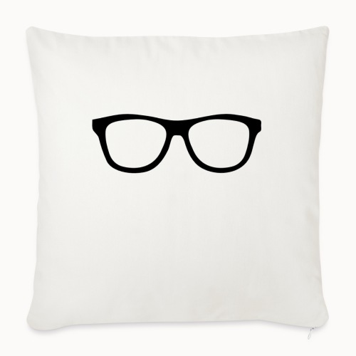 Black Hipster Glasses - Throw Pillow Cover 17.5” x 17.5”