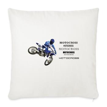 Motocross - Throw Pillow Cover 17.5” x 17.5” - natural white - Front
