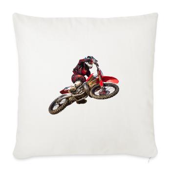 Motocross - Throw Pillow Cover 17.5” x 17.5” - natural white - Front