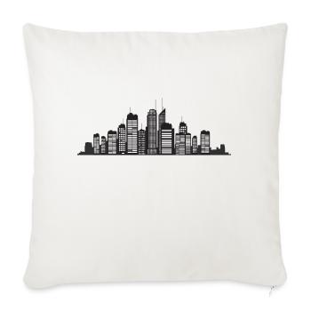 Big Buildings city - Throw Pillow Cover 17.5” x 17.5” - natural white - Front