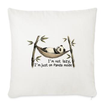 Funny Sleeping Panda Hammock Lazy Mode - Throw Pillow Cover 17.5” x 17.5” - natural white - Front