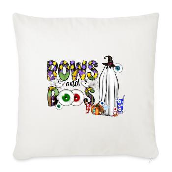 Bows and Boos Y'all - Throw Pillow Cover 17.5” x 17.5” - natural white - Front
