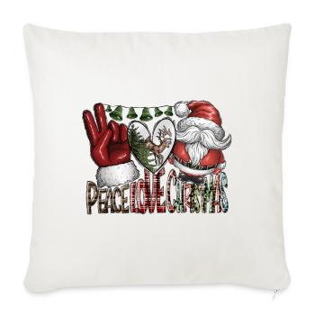 Peace Love Christmas - Throw Pillow Cover 17.5” x 17.5” - natural white - Front