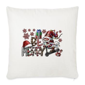 Be Merry - Throw Pillow Cover 17.5” x 17.5” - natural white - Front