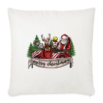 Merry Christmas - Throw Pillow Cover 17.5” x 17.5” - natural white - Front