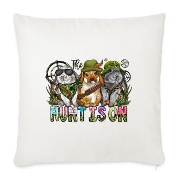 The Hunt Is On - Throw Pillow Cover 17.5” x 17.5” - natural white - Front