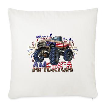 Proud To Be America - Throw Pillow Cover 17.5” x 17.5” - natural white - Front