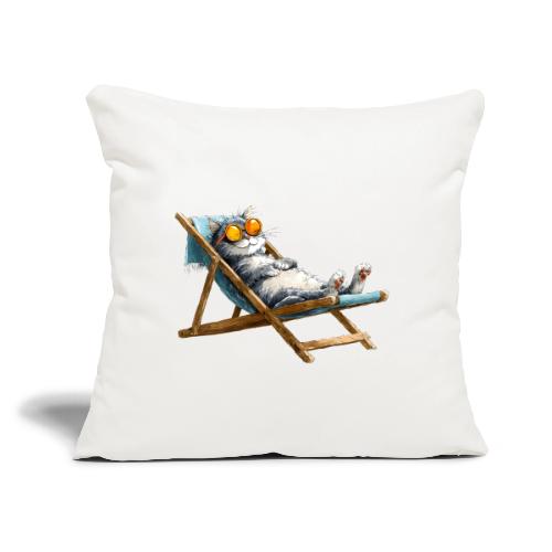 Sunshine Cat Mode - Throw Pillow Cover 17.5” x 17.5”