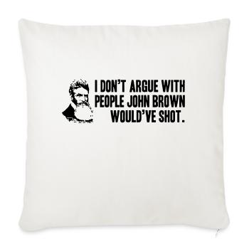 john brown - Throw Pillow Cover 17.5” x 17.5” - natural white - Front