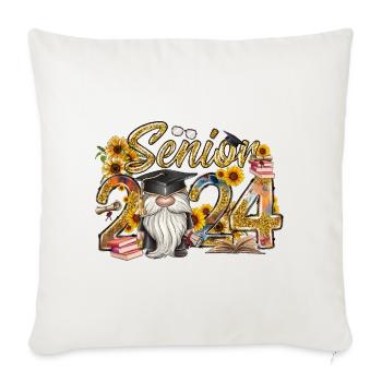 Senior 2024 - Throw Pillow Cover 17.5” x 17.5” - natural white - Front