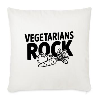 Vegetarians Rock - Throw Pillow Cover 17.5” x 17.5” - natural white - Front