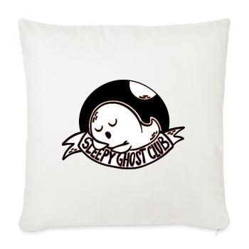 Sleepy Ghost Club - Throw Pillow Cover 17.5” x 17.5” - natural white - Front