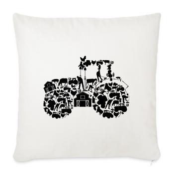 Tractor - Throw Pillow Cover 17.5” x 17.5” - natural white - Front