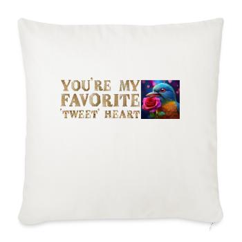 Tweet Heart: A Love Song for the Birds - Throw Pillow Cover 17.5” x 17.5” - natural white - Front
